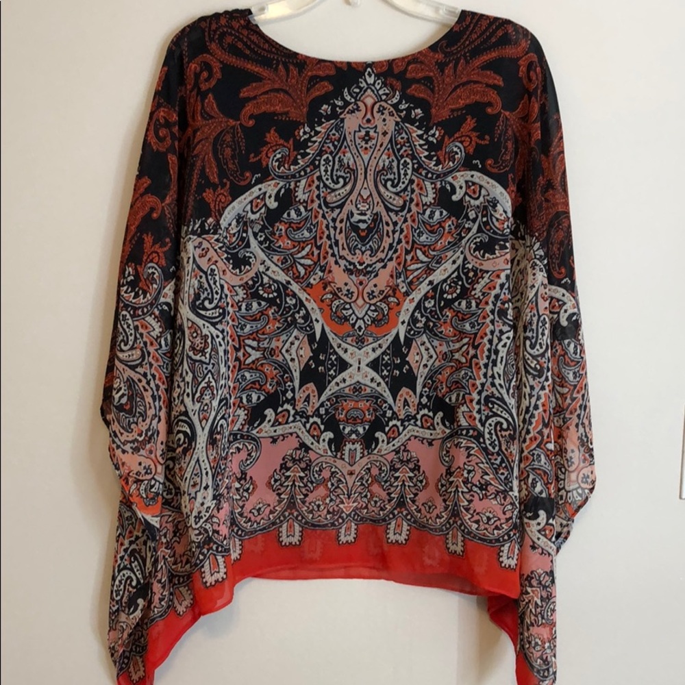 Black Chiffon Dolman Sleeve Blouse